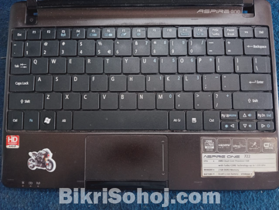 Laptop model : Acer Aspire one 722